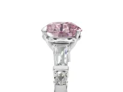 Round Tapered Baguette Engagement Ring Setting for a Fancy Pink Lab-Grown Diamond | Platinum