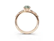 Marquise Graduated Solitaire Engagement Ring Setting for a Fancy Green Lab-Grown Diamond | Rose Gold