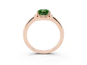 Radiant Cut Petal Halo Engagement Ring Setting for a Fancy Green Lab-Grown Diamond | Rose Gold