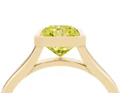 Radiant Cut Bezel Engagement Ring Setting for a Fancy Yellow Lab-Grown Diamond | Yellow Gold