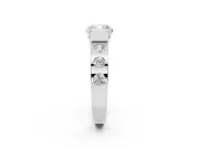 Cushion Cut Tension Style Engagement Ring Setting | Flush Set Accents | Sterling Silver