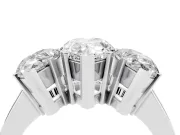 Pear-Shaped Three Stone Engagement Ring Setting | Large Side Stones | White Gold