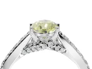 Pear-Shaped Pavé Engagement Ring Setting for a Fancy Yellow Lab-Grown Diamond | Crossover Gallery | Sterling Silver