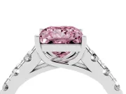 Princess Cut Engagement Ring Setting for a Fancy Pink Lab-Grown Diamond | White Gold - Design NV-24643