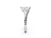 Asscher Cut Diamond Solitaire Ring Set in Platinum with Intertwined Pavé Twist Band