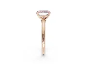 Radiant Cut Solitaire Engagement Ring Setting for a Fancy Pink Lab-Grown Diamond | Tapered Plain Band | Rose Gold