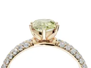 Pear-Shaped Domed Pavé Engagement Ring Setting for a Fancy Yellow Lab-Grown Diamond | Yellow Gold