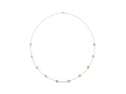 Round Lab-Grown Diamond Bezel Station Necklace | Fine Cable Chain | Rose Gold