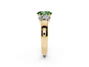 Oval 3 Stone Engagement Ring Setting for a Fancy Green Lab-Grown Diamond | Yellow Gold