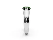 Round Half Bezel Solitaire Engagement Ring Setting for a Fancy Green Lab-Grown Diamond | Wide Band | Sterling Silver