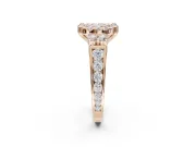 Cushion Cut Halo Engagement Ring Setting for a Fancy Pink Lab-Grown Diamond | Graduated Channel Band | Rose Gold