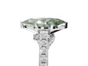 Marquise Pavé Engagement Ring Setting for a Fancy Green Lab-Grown Diamond | Crossover Gallery | Sterling Silver