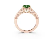 Princess Cut Floral Pavé Engagement Ring Setting for a Fancy Green Lab-Grown Diamond | Rose Gold