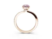 Radiant Cut Hidden Halo Engagement Ring Setting for a Fancy Pink Lab-Grown Diamond | Pavé Band | Rose Gold