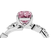 Radiant Cut Twisted Vine Engagement Ring Setting for a Fancy Pink Lab-Grown Diamond | Platinum