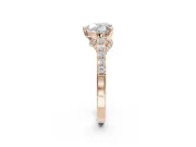 Heart-Shaped Pavé Solitaire Engagement Ring Setting | Crossover Gallery | Rose Gold
