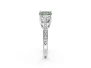 Princess Cut Engagement Ring Setting for a Fancy Green Lab-Grown Diamond | Sterling Silver - Design NV-24901