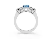 Radiant Cut 5 Stone Engagement Ring Setting for a Fancy Blue Lab-Grown Diamond | Platinum