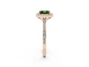 Asscher Cut Halo Engagement Ring Setting for a Fancy Green Lab-Grown Diamond | Rose Gold - Design NV-24729
