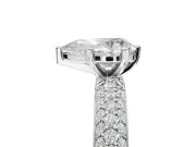 Pear-Shaped Pavé Solitaire Engagement Ring Setting | Domed Pavé Band | Sterling Silver