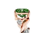 Radiant Cut Twisted Vine Engagement Ring Setting for a Fancy Green Lab-Grown Diamond | Rose Gold
