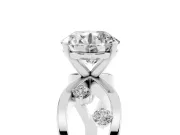 Round Open Loop Engagement Ring Setting | Scattered Accents | Platinum