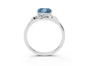 Princess Cut Leaf Bypass Solitaire Engagement Ring Setting for a Fancy Blue Lab-Grown Diamond | Sterling Silver