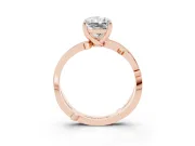 Radiant Cut Twisted Pavé Engagement Ring Setting | Pavé and Plain Strands | Rose Gold
