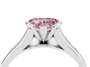 Heart-Shaped Half Bezel Engagement Ring Setting for a Fancy Pink Lab-Grown Diamond | White Gold
