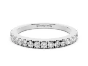 Round Diamond Slender Eternity Band Set in White gold with Pavé U-Prong Setting