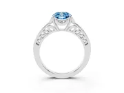 Cushion Cut Floral Pavé Engagement Ring Setting for a Fancy Blue Lab-Grown Diamond | Platinum