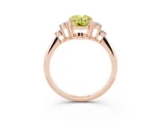 Oval Cluster Accent Engagement Ring Setting for a Fancy Yellow Lab-Grown Diamond | Rose Gold