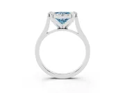 Heart-Shaped Claw Corner Halo Engagement Ring Setting for a Fancy Blue Lab-Grown Diamond | Slim Plain Band | Platinum