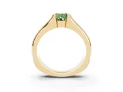Pear-Shaped Half Bezel Solitaire Engagement Ring Setting for a Fancy Green Lab-Grown Diamond | Wide Band | Yellow Gold