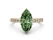 Marquise Engagement Ring Setting for a Fancy Green Lab-Grown Diamond | Yellow Gold - Design NV-24649