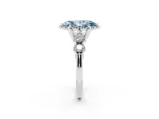 Marquise Floral Engagement Ring Setting for a Fancy Blue Lab-Grown Diamond | Petal Frame | Sterling Silver