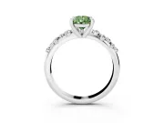 Pear-Shaped Graduated Accent Engagement Ring Setting for a Fancy Green Lab-Grown Diamond | Platinum