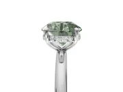 Round Hidden Halo Engagement Ring Setting for a Fancy Green Lab-Grown Diamond | Platinum