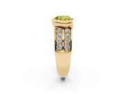 Heart-Shaped Half Bezel Engagement Ring Setting for a Fancy Yellow Lab-Grown Diamond | Channel Band | Yellow Gold
