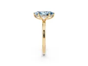 Marquise Hidden Halo Ring Setting for a Fancy Blue Lab-Grown Diamond | Yellow Gold