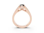 Marquise Channel-Set Engagement Ring Setting for a Black Center | Princess Side Stones | Rose Gold