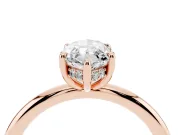 Marquise Hidden Halo Engagement Ring Setting | Thin Plain Band | Rose Gold