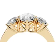 Marquise Three Stone Engagement Ring Setting | Touching Side Stones | Yellow Gold