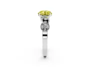 Round Vintage Leaf Solitaire Engagement Ring Setting for a Fancy Yellow Lab-Grown Diamond | Platinum