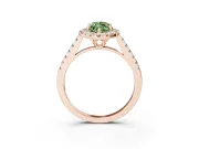Marquise Raised Halo Engagement Ring Setting for a Fancy Green Lab-Grown Diamond | Rose Gold