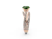 Round Twisted Pavé Engagement Ring Setting for a Fancy Green Lab-Grown Diamond | Rose Gold