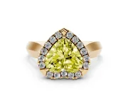 Heart-Shaped Halo Engagement Ring Setting for a Fancy Yellow Lab-Grown Diamond | Square Profile Band | Yellow Gold