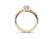 Marquise Solitaire Engagement Ring Setting | Graduated Scattered Accents | Yellow Gold
