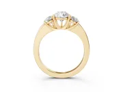 Pear-Shaped Three Stone Engagement Ring Setting | Matching Side Stones | Yellow Gold