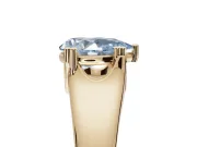Pear-Shaped Double Claw Solitaire Engagement Ring Setting for a Fancy Blue Lab-Grown Diamond | Yellow Gold